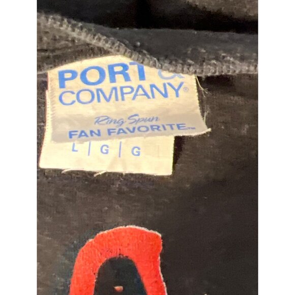 Vintage REDRUM Front Graphic T Shirt Black Red Spellout Port & Co Estate Sz L - Picture 4 of 4
